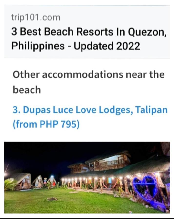 Dupas Luce Love Lodges Talipan Exterior foto